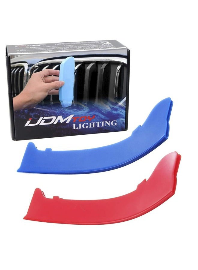 iJDMTOY Exact Fit ///M-Colored Grille Insert Trims Compatible With 2009-2012 BMW E90 E91 LCI 3 Series 325i 328i 330i 335i Front Center Kidney Grilles (12 Beams) - Image 1