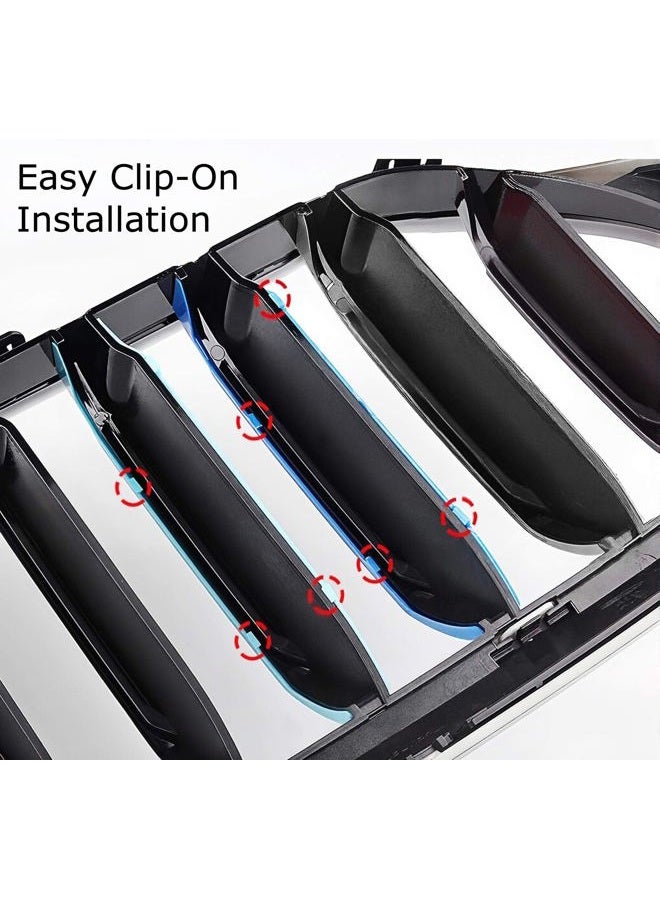iJDMTOY Exact Fit ///M-Colored Grille Insert Trims Compatible With 2009-2012 BMW E90 E91 LCI 3 Series 325i 328i 330i 335i Front Center Kidney Grilles (12 Beams) - Image 5