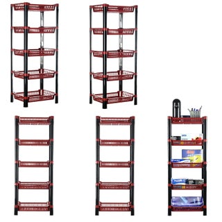 Urbane Home Pack of 5 Multipurpose Racks for Storage 5Tier Kids Toy OrganizerUnder Wash Basin Office Storage Cabinet Shelves Maroon - pzsku/Z1D815597B5B7FDD3D680Z/45/1746637681/ce39e85e-7480-4fd5-b30c-c336dcc20acf
