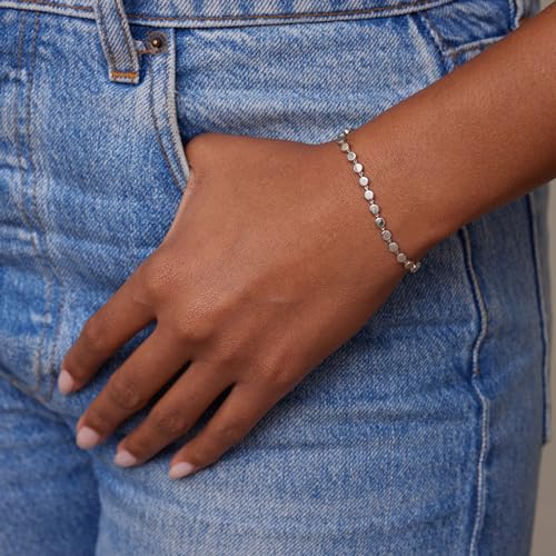 MBW Silver Plated Bracelets for Women Trendy, Dainty Bracelets for Women Chain Bracelet Stack Set Waterproof Jewelry Minimalist Simple Small Thin Bracelet for Women Gift - Image 5