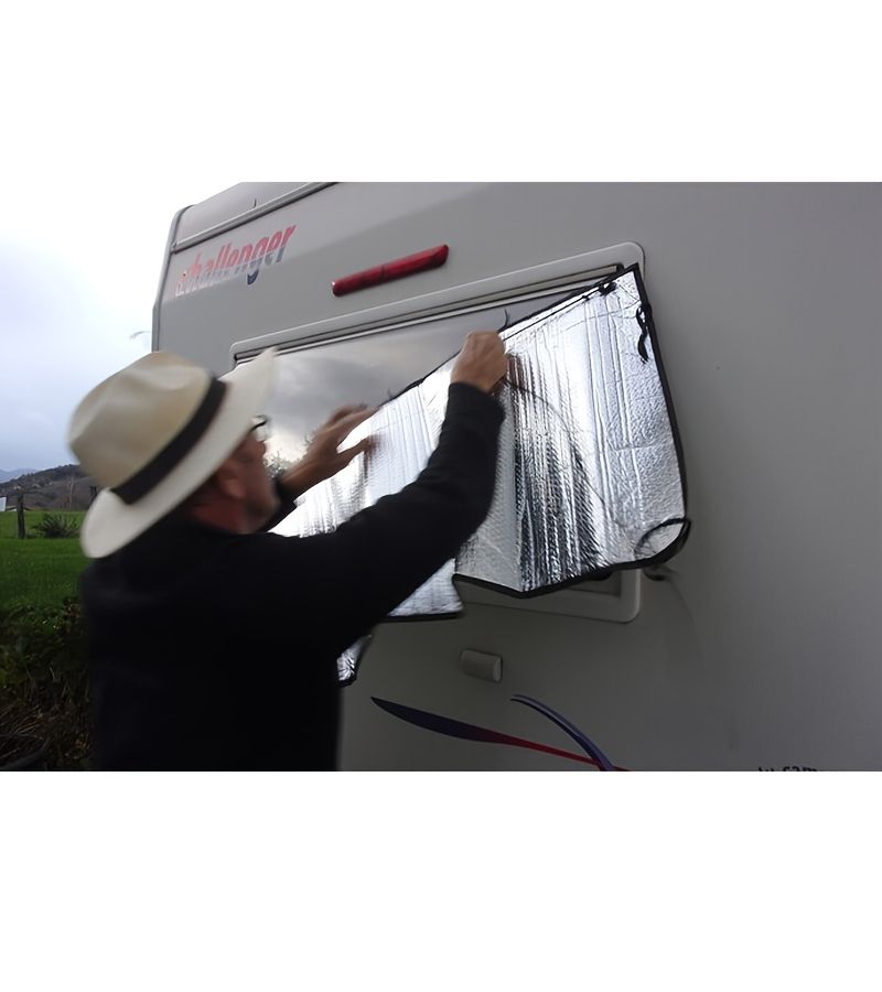 RV Insulated Sunshade 55.12x29.13inch Reflective UV Protection Foldable Storage Camping Window - Image 5