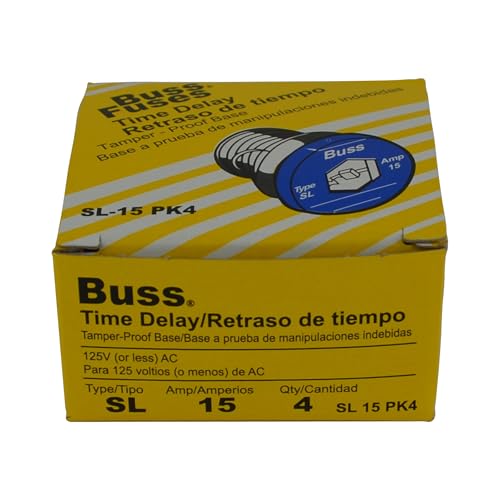 Bussmann SL-15PK4 15 Amp Time Delay Loaded Link Rejection Base Plug Fuse, 125V UL Listed, 4-Pack , Blue - Image 3