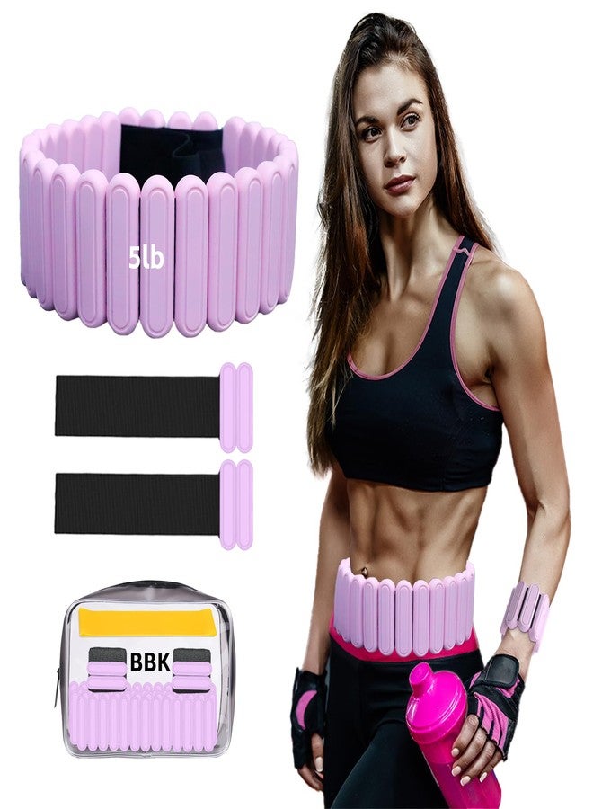BBK Adjustable Weighted Belt for Men & Women - DIY Weighted Walking & Exercise Belt with Removable Weights - Gym, Strength Training, Yoga, Hiking - Free Weight Adjustment for Wrist & Ankle(Pink, 5lb) - Image 1
