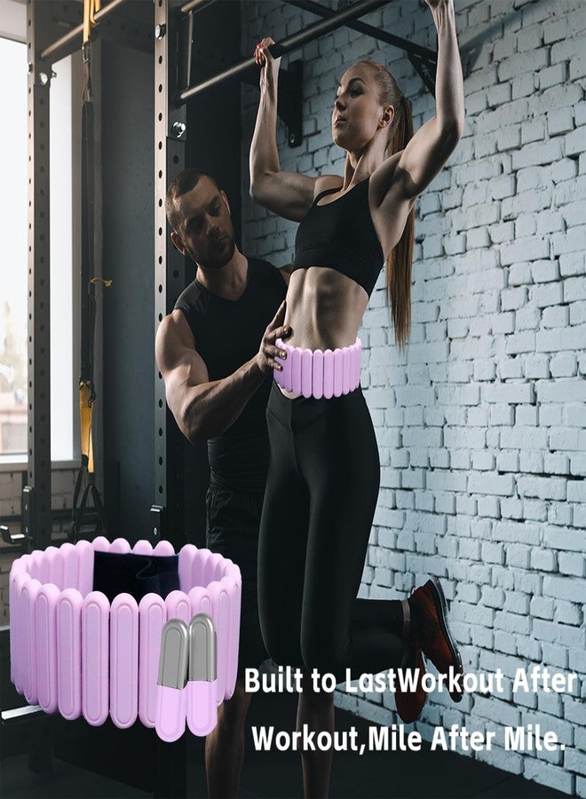 BBK Adjustable Weighted Belt for Men & Women - DIY Weighted Walking & Exercise Belt with Removable Weights - Gym, Strength Training, Yoga, Hiking - Free Weight Adjustment for Wrist & Ankle(Pink, 5lb) - Image 5