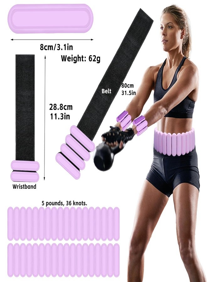 BBK Adjustable Weighted Belt for Men & Women - DIY Weighted Walking & Exercise Belt with Removable Weights - Gym, Strength Training, Yoga, Hiking - Free Weight Adjustment for Wrist & Ankle(Pink, 5lb) - Image 2