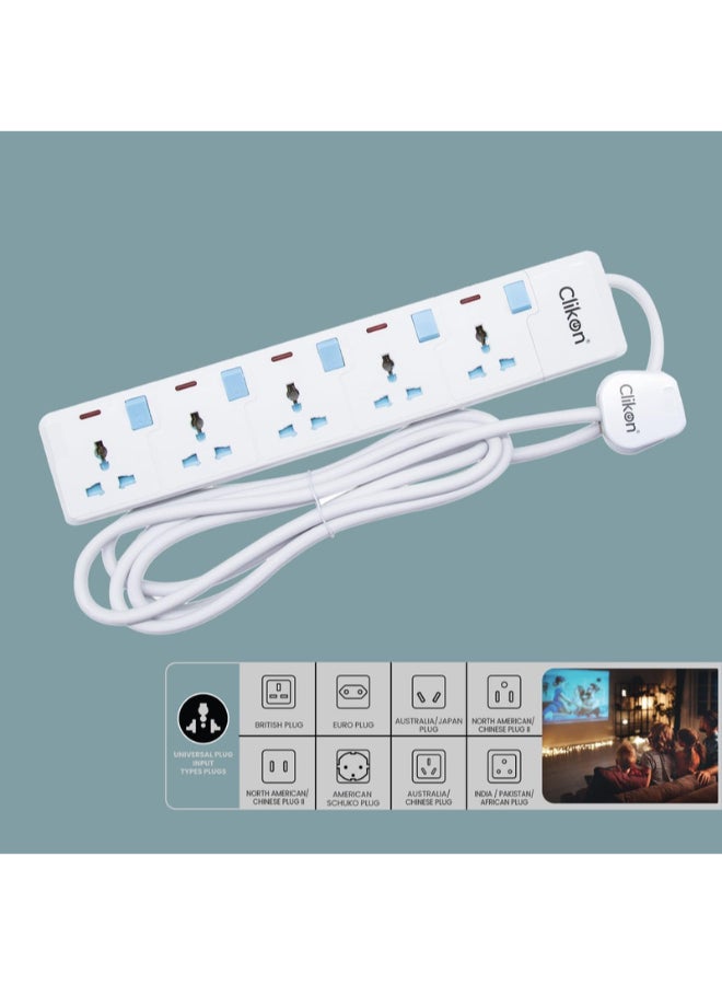 Clikon 5-Way Extension Socket White 3meter - Image 5