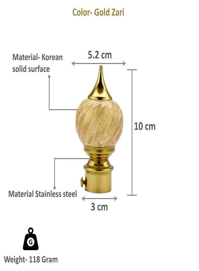 RAB Curtain Bracket with Centre Supporter, for Doors & Window (Code:- BKT CB 211 Spiral, Color- Gold, Pack of 1 Pair Curtain Bracket only) - Image 3