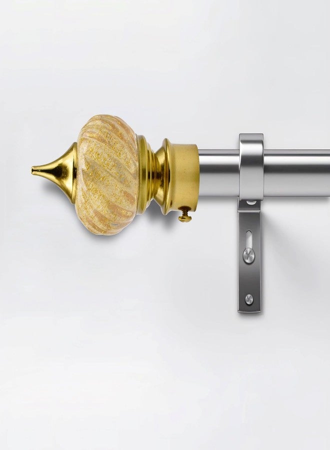 RAB Curtain Bracket with Centre Supporter, for Doors & Window (Code:- BKT CB 211 Spiral, Color- Gold, Pack of 1 Pair Curtain Bracket only) - Image 2