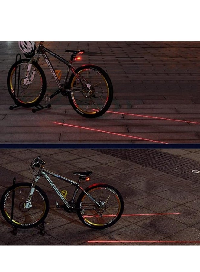 5 LED 2 Laser Beam Mountain Bicycle Bike Rear Tail Warning Light 20 x 10 x 20cm 20 x 10 x 20cm - Image 1