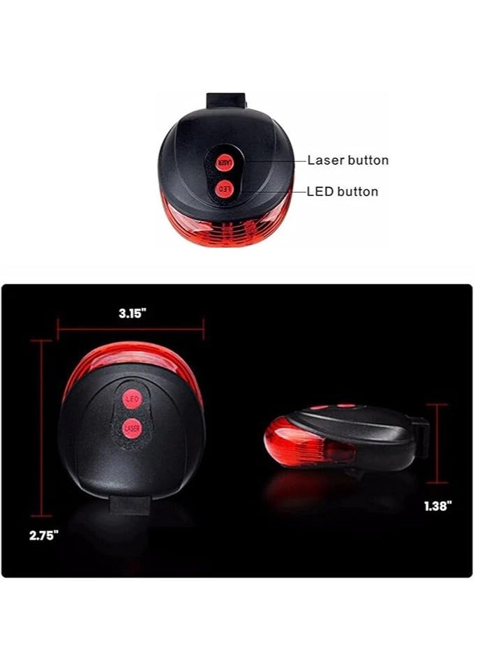5 LED 2 Laser Beam Mountain Bicycle Bike Rear Tail Warning Light 20 x 10 x 20cm 20 x 10 x 20cm - Image 3