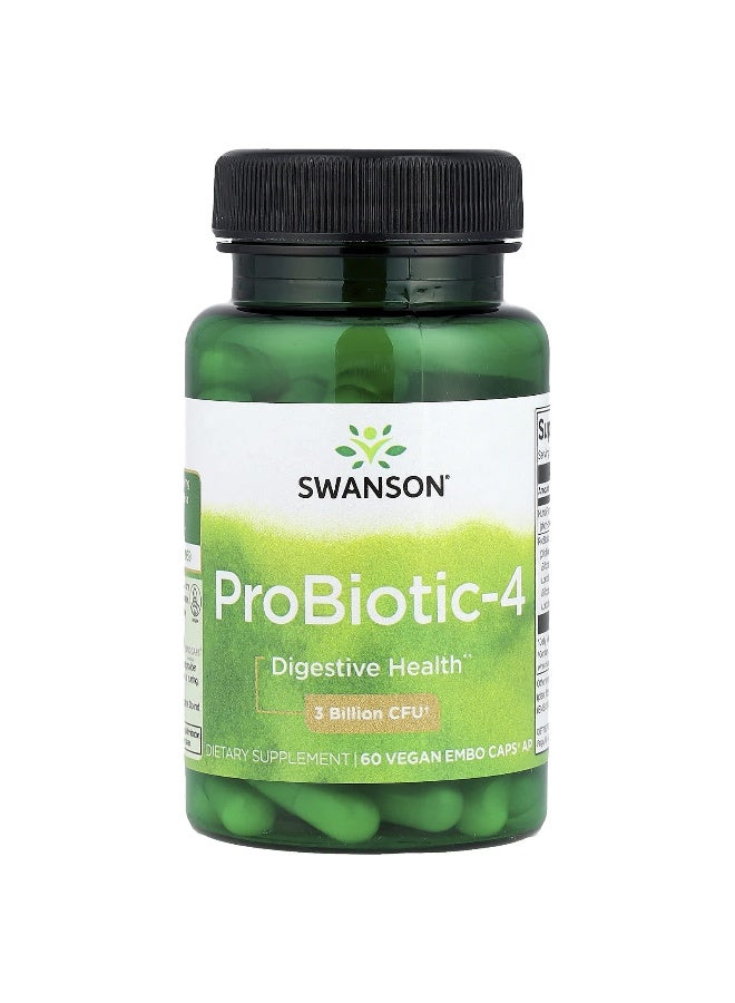 SWANSON سوانسون، بروبيوتيك-4، 60 كبسولة نباتية EMBO® - Image 1