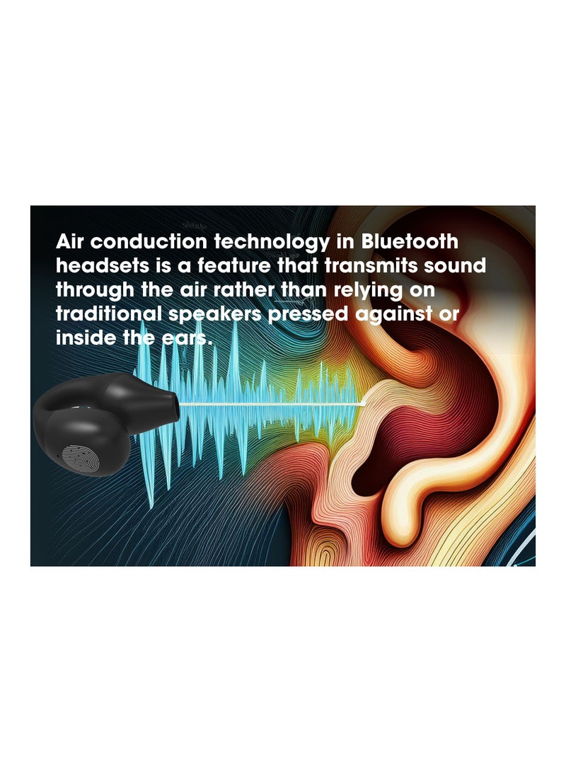 Swiss Military Delta Active Noise Cancelling Earbuds - Air Conduction Technology, Smart Touch Sensors, 100 Precise Power Indicator, 5 Hr Music Time, Compatible with Android/iOS - Black
