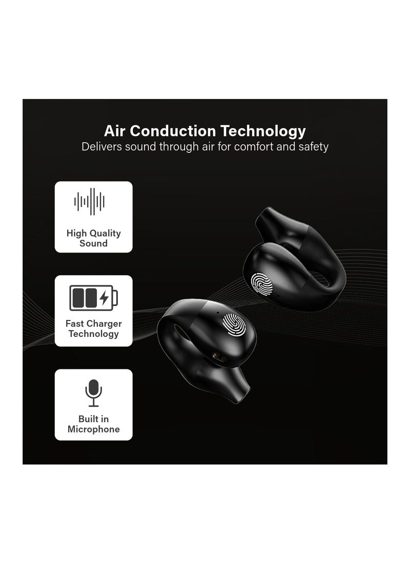 SWISS MILITARY Swiss Military Delta Active Noise Cancelling Earbuds - Air Conduction Technology, Smart Touch Sensors, 100 Precise Power Indicator, 5 Hr Music Time, Compatible with Android/iOS - Black  - Image 5