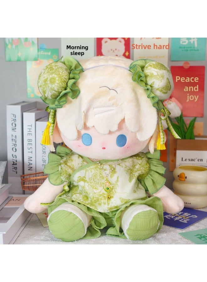 40cm Cotton Doll Clothes A Reward 40cm Non-attribute Cotton Doll Clothes Chinese Style Floating Spring Painting Original-Specifications:40cm Baby Clothes (doll Not Included)-Color:Floating Spring Painted Baby Clothes (headwear + Accessories + Top + Pants + Shoes) - Image 2
