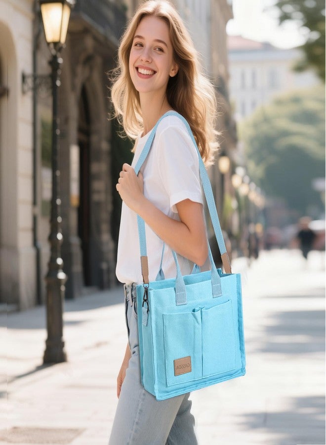 GASSDA Tote Bags for Women Canvas Tote Purse Crossbody Bags with Pockets Top Handle Shoulder Handbags Satchel Bags for Women - Image 2