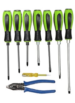 Digital Craft Digital Craft 7pcs phillips and slotted professional set screwdriver kit big soft handle universal tool ktis 7Pc Screw Driver SetLine Tester8Inch Combination Plier  - Image 1