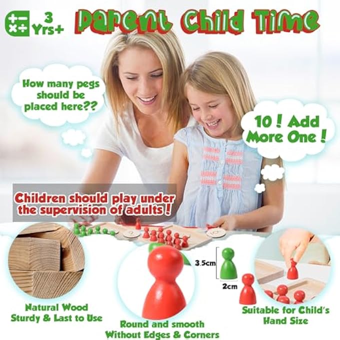 MONTESSORI TOY MATHS TOY FOR CHILDREN, EDUCATIONAL GAMES WOODEN TOY MATHS CHILDREN'S TOY FOR 3 4 5 6 7 8 YEARS - Image 4