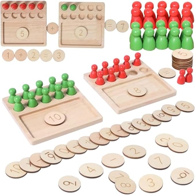 MONTESSORI TOY MATHS TOY FOR CHILDREN, EDUCATIONAL GAMES WOODEN TOY MATHS CHILDREN'S TOY FOR 3 4 5 6 7 8 YEARS - Image 2
