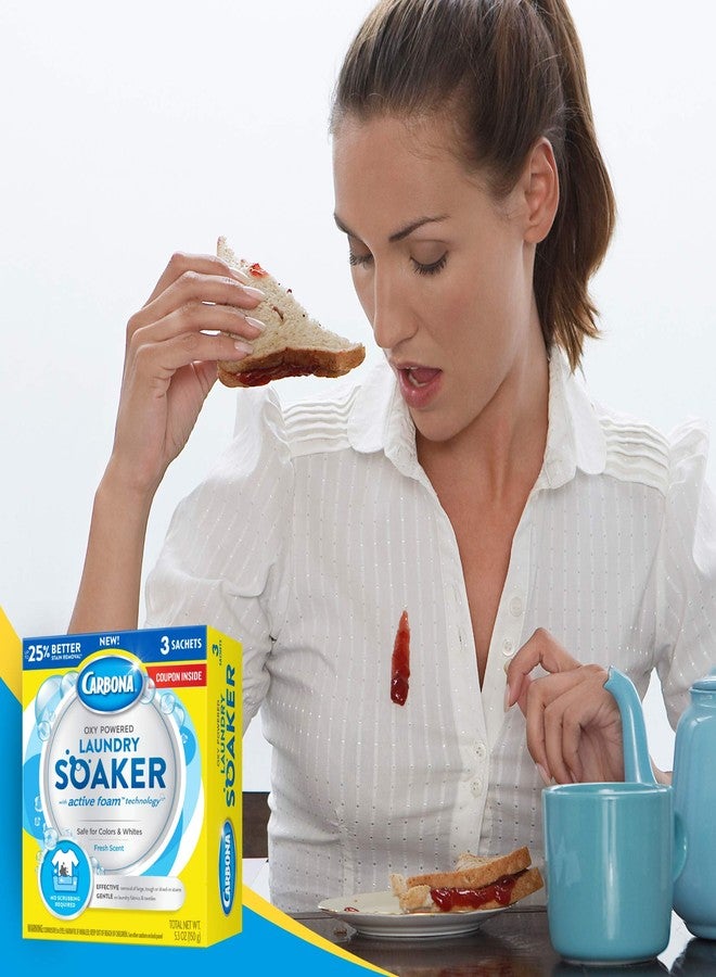 CARBONA كاربونا® منقوع الغسيل المدعوم بالأكسجين بتقنية الرغوة النشطة | مزيل بقع قوي | خالي من الكلور | آمن على الألوان والأبيض | 5.3 أونصة، عبوتين - Image 2