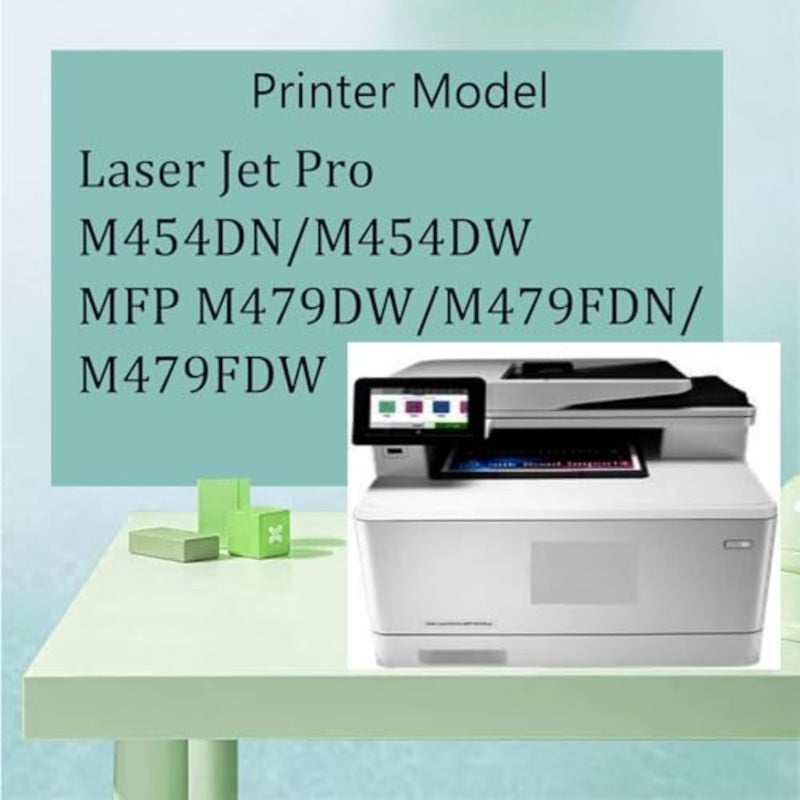 خرطوشة حبر Laserjet Pro M454DN/M454DW/M479DW/M479FDN، سماوي، شريحة بوليمر عالية الإنتاجية، متوافقة مع 415A/2030A/2031A/2032A/2033A/W2030A/W2031A/W2032A/W2033A - Image 2