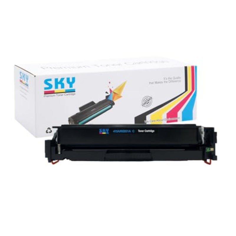 خرطوشة حبر Laserjet Pro M454DN/M454DW/M479DW/M479FDN، سماوي، شريحة بوليمر عالية الإنتاجية، متوافقة مع 415A/2030A/2031A/2032A/2033A/W2030A/W2031A/W2032A/W2033A - Image 1