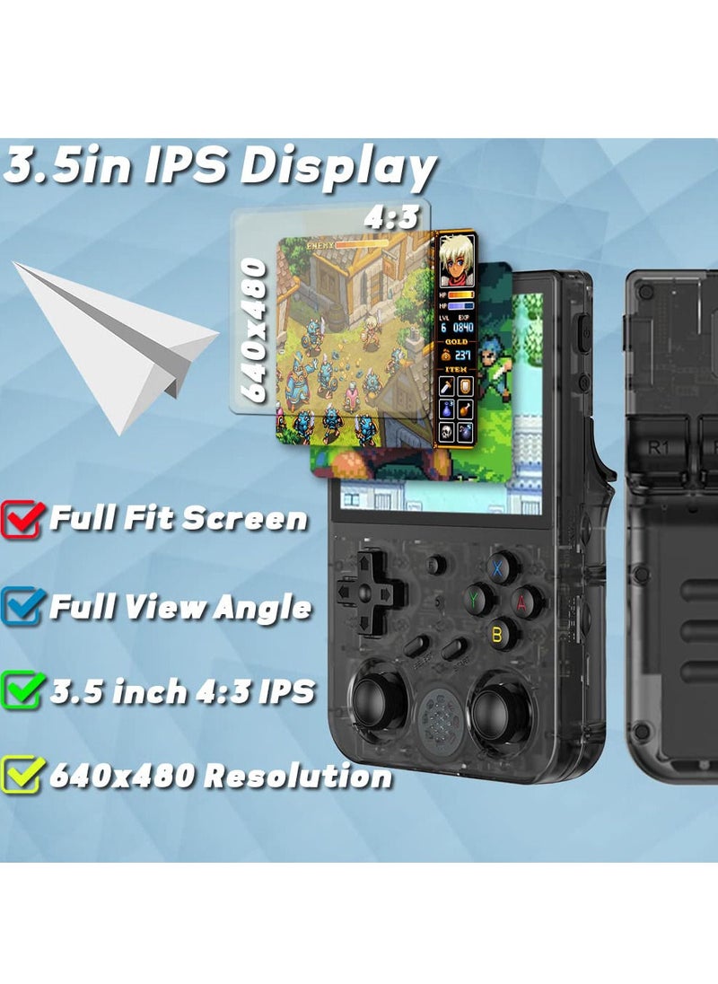 ANBERNIC  - RG353VS Retro Handheld Game Console, Linux System RG3566 3.5-inch IPS Screen, with 64G TF Card Pre-Installed 4452 Games, Supports 5G WiFi 4.2 Bluetooth Online Fighting, Streaming and HDMI (Black) - Image 1