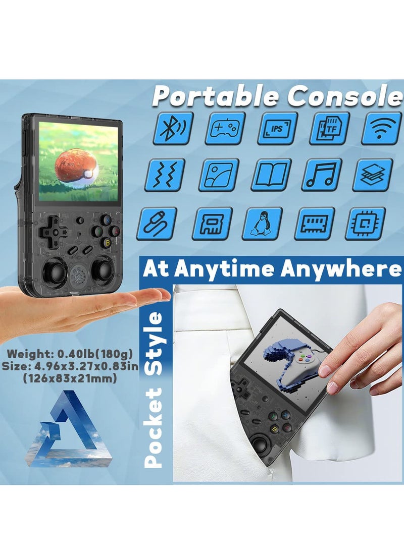 ANBERNIC  - RG353VS Retro Handheld Game Console, Linux System RG3566 3.5-inch IPS Screen, with 64G TF Card Pre-Installed 4452 Games, Supports 5G WiFi 4.2 Bluetooth Online Fighting, Streaming and HDMI (Black) - Image 1