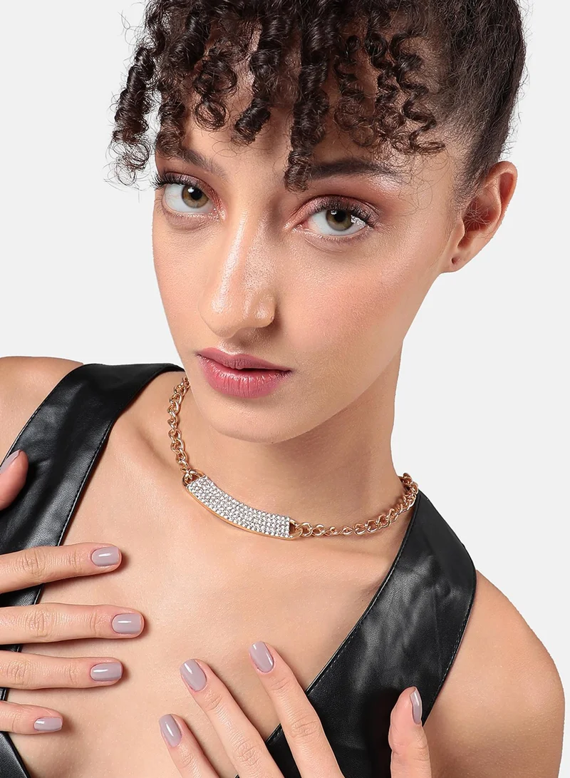 SOHI Crystal Cluster Chainlink Artificial Necklace Jewellery