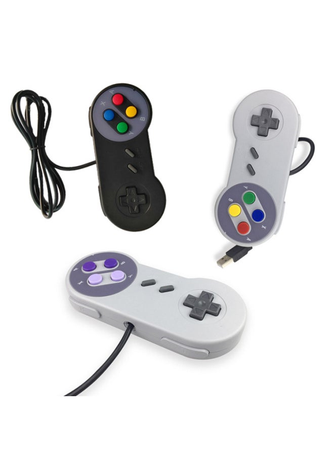 Generic - For Nintendo Super Handle WII SNES USB Gamepad Tri-color Shell Mold-Product Color:Gray Purple - Image 1