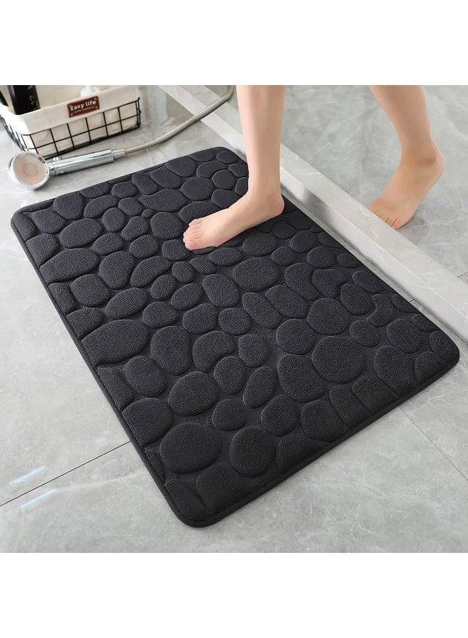 XiuWoo Memory Foam Runner Rug, Cobblestone Bathroom Runner Rugs Super Water Absorbent Bath Mats for Bathroom Machine Washable Bath Rugs Runner for Hallway Bedroom Laundry Room - Image 1