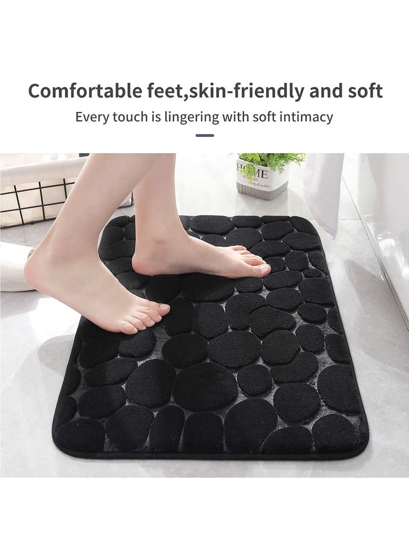 XiuWoo Memory Foam Runner Rug, Cobblestone Bathroom Runner Rugs Super Water Absorbent Bath Mats for Bathroom Machine Washable Bath Rugs Runner for Hallway Bedroom Laundry Room - Image 2