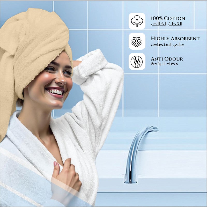 Rest مجموعة من 2 منشفة حمام من الكتان والقطن 70x140 سم ، 27x55 بوصة مجموعة مناشف فاخرة للفنادق قابلة للامتصاص ومتينة وخفيفة الوزن وقابلة للغسل وتجف بسرعة بجودة منتجع صحي لشاطئ البحر وحمام العائلة - Image 4