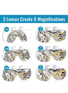 XiuWoo SYOSI Headband Magnifying Glass with Light, Head Mount 3 Detachable Lenses for Close Work, Jewelry Hobby, Crafts, Watch and Electronic Repair, 1X to 2.5X  - Image 2