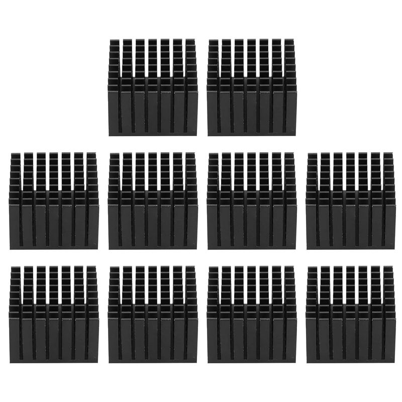Heat Sink Aluminum Cooling, TP37 x 24 x 24 Black, 10 Pieces Thick Material with Adhesive - Strong Dissipation, Anti - Rust, Ideal for CPUs and PCBs - Image 2
