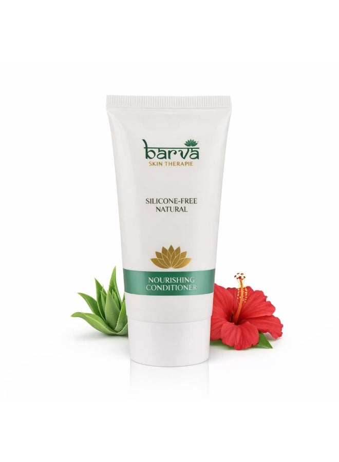 Barva Nourishing Natural Hair Conditioner 50ml | For Dry, Frizzy & Coloured Hair | With Aloe Vera & Hibiscus Extracts | SLS & Paraben Free | Smooth & Soft Finish - Image 1