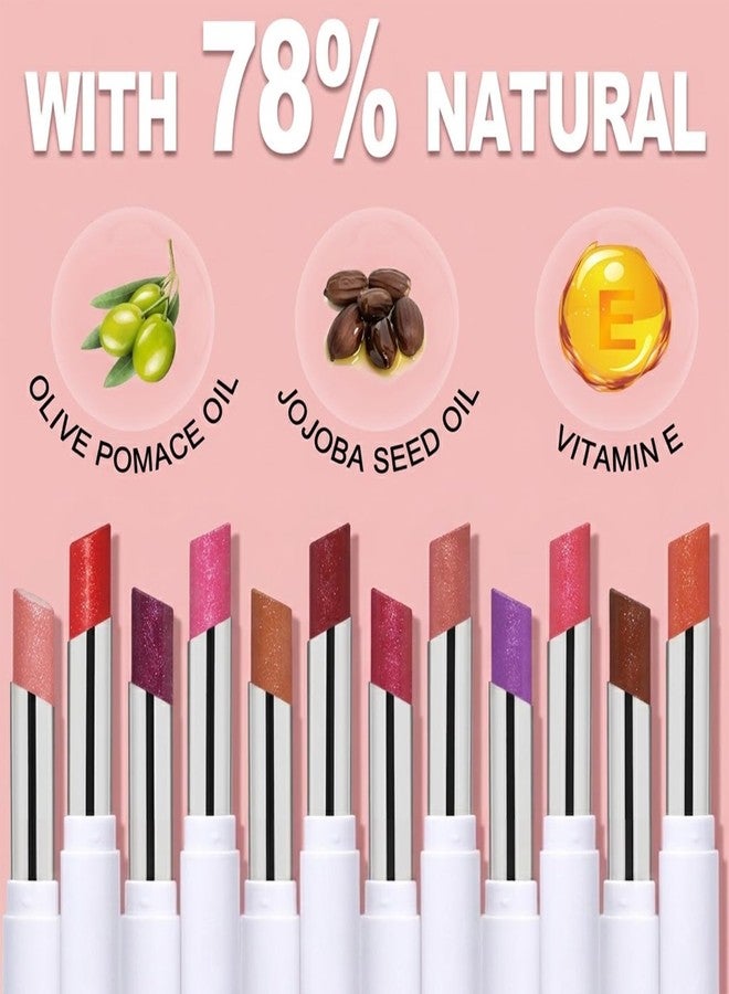 Erinde Moisturizing Glow Glitter Shimmer Lipstick, Sparkling Tinted Lip Balm, Sparkly Lip Stick Long Lasting Waterproof, High Shine, Hydrating, Plumping, Non-Sticky Lip Makeup, 11 Dark Brown - Image 4