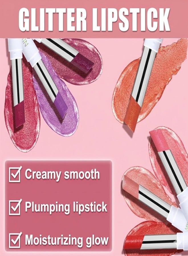 Erinde Moisturizing Glow Glitter Shimmer Lipstick, Sparkling Tinted Lip Balm, Sparkly Lip Stick Long Lasting Waterproof, High Shine, Hydrating, Plumping, Non-Sticky Lip Makeup, 11 Dark Brown - Image 5