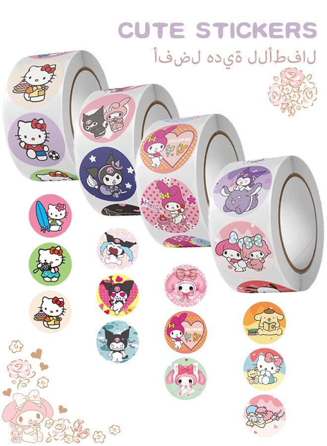 Organizer 2000Pcs Cartoon Hello Kitty Melody Kuromi Cinnamoroll Sticker Rolls for Water Bottles Cup Laptop Phone Guitar Car Bike, Kid/ Teen Gift - Image 1