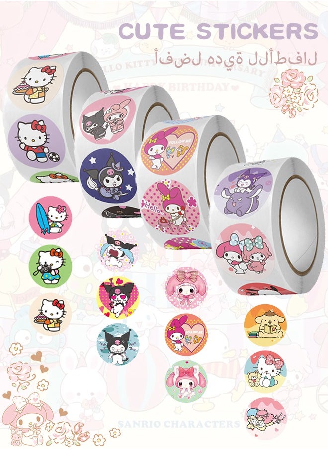 Organizer - 2000Pcs Cartoon Hello Kitty Melody Kuromi Cinnamoroll Sticker Rolls for Water Bottles Cup Laptop Phone Guitar Car Bike, Kid/ Teen Gift - Image 1