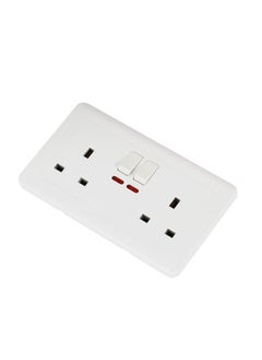Epsilon BS Double Socket with 2 Switch- EPSEL1504 with Indicator Lights, Stylish and Simple Design, Perfect for Home, Bedroom, Office, etc. White  - Image 2
