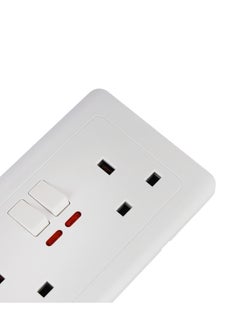 Epsilon BS Double Socket with 2 Switch- EPSEL1504 with Indicator Lights, Stylish and Simple Design, Perfect for Home, Bedroom, Office, etc. White  - Image 3