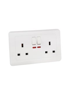 Epsilon BS Double Socket with 2 Switch- EPSEL1504 with Indicator Lights, Stylish and Simple Design, Perfect for Home, Bedroom, Office, etc. White  - Image 5