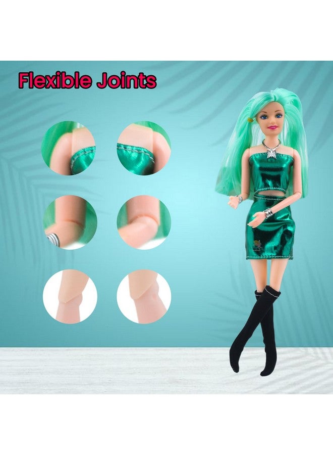 ويش كي مجموعة دمى بلاستيكية من ويشكي للبنات مع إكسسوارات، دمية جميلة بمفاصل متحركة، أذرع، أرجل، رأس، لعبة تظاهرية للأطفال، متعددة الألوان، من عمر 3 سنوات فما فوق (عبوة من قطعة واحدة) - Image 5