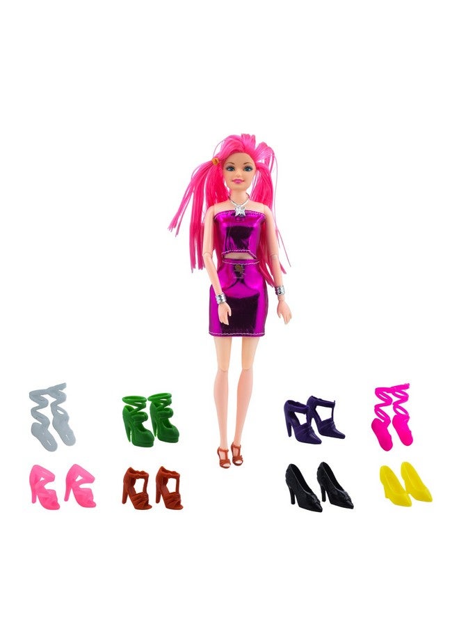 ويش كي مجموعة دمى بلاستيكية من ويشكي للبنات مع إكسسوارات، دمية جميلة بمفاصل متحركة، أذرع، أرجل، رأس، لعبة تظاهرية للأطفال، متعددة الألوان، من عمر 3 سنوات فما فوق (عبوة من قطعة واحدة) - Image 1