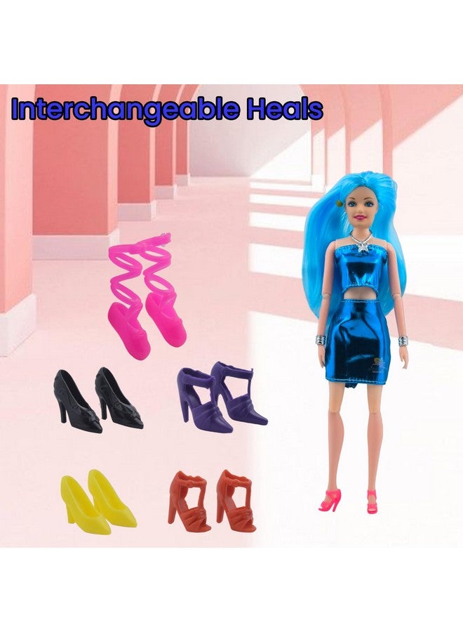 ويش كي مجموعة دمى بلاستيكية من ويشكي للبنات مع إكسسوارات، دمية جميلة بمفاصل متحركة، أذرع، أرجل، رأس، لعبة تظاهرية للأطفال، متعددة الألوان، من عمر 3 سنوات فما فوق (عبوة من قطعة واحدة) - Image 4