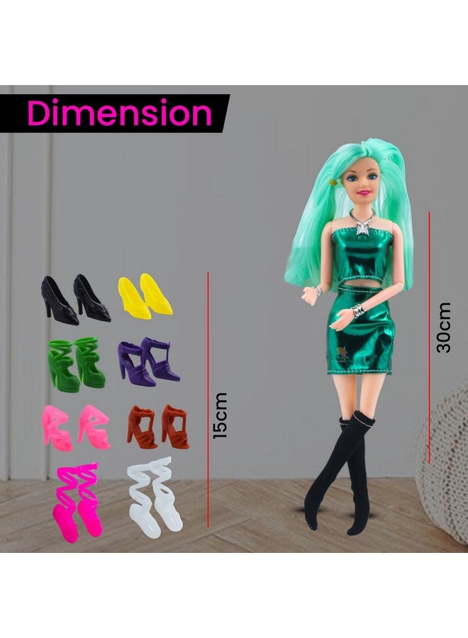 ويش كي مجموعة دمى بلاستيكية من ويشكي للبنات مع إكسسوارات، دمية جميلة بمفاصل متحركة، أذرع، أرجل، رأس، لعبة تظاهرية للأطفال، متعددة الألوان، من عمر 3 سنوات فما فوق (عبوة من قطعة واحدة) - Image 3