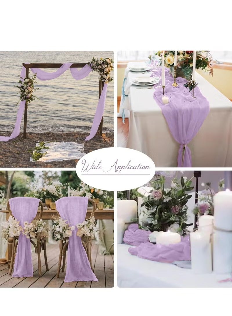 YANCI Translucent Table Runner Chessian Tablecloth for Wedding Reception Bridal Shower Party Decoration Table Centerpiece 90*300cm Purple - Image 5