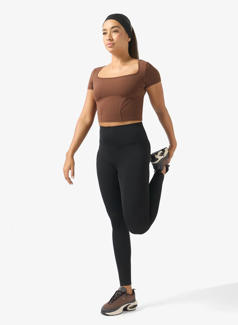 Frwd Brown Soft Touch Seamless Training Top with Mesh Back for Women | Best Price UAE
