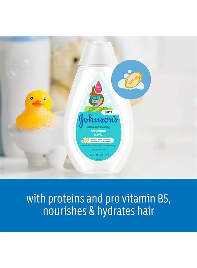 Johnson's Baby Johnson's Ultra-Hydrating Tear-Free Kids' Shampoo with Pro- Vitamin B5 & Proteins, Paraben-, Sulfate- & Dye-Free Formula, Hypoallergenic & Gentle for Toddler's Hair, 13.6 fl. oz - Image 3