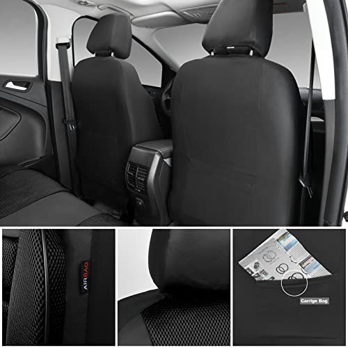 CAR PASS Breatherable Air Mesh Car Seat Covers Full Set, 3D Foam Back Support Automotive Seat Covers, All Season Car Seat Cover Fit Automotive,SUV,Sedan,Van, Airbag Compatible (Black) - Image 4